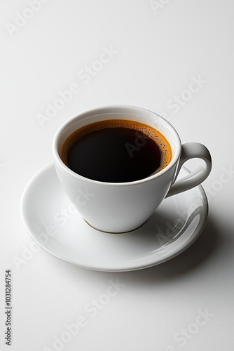 Black Coffee isolated on white background.