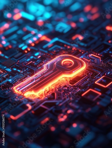 Glowing circuitry patterns and microchip designs illuminating a dynamic high tech background with a futuristic cyberpunk inspired aesthetic This image evokes a sense of innovation connectivity