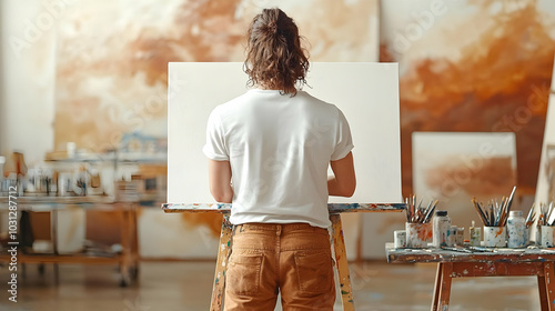 Artist preparing to paint o...