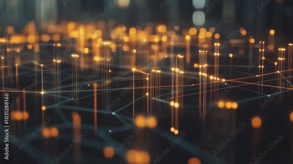 Abstract business connection of lines from nodes It is connected to endless nodes and represents the innovation of communication in the network. Abstract business connection of lines from nodes It is connected to endless nodes and represents the innovation of communication in the network.