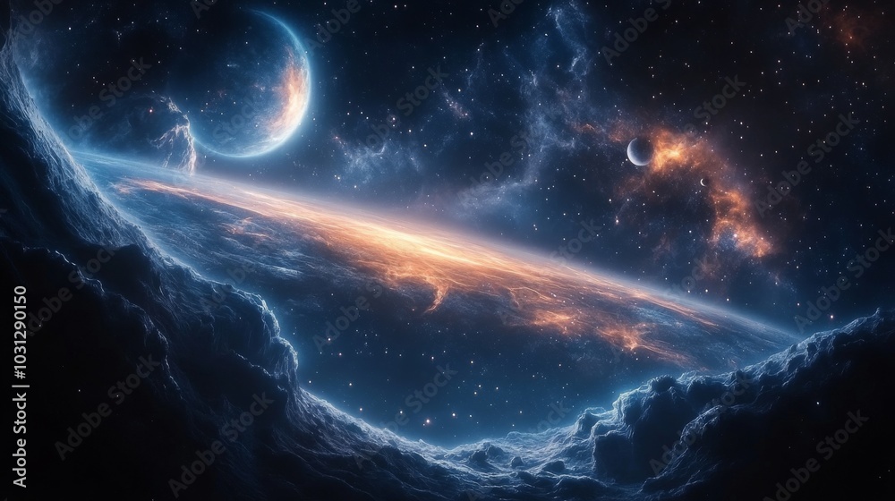 Obraz premium space with planets