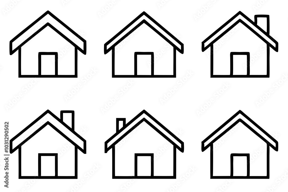 House Outline Vector Set, Home icon vector bundle, House symbol. Vector illustration
House Outline Vector Set, Home icon vector bundle, House symbol. Vector illustration
