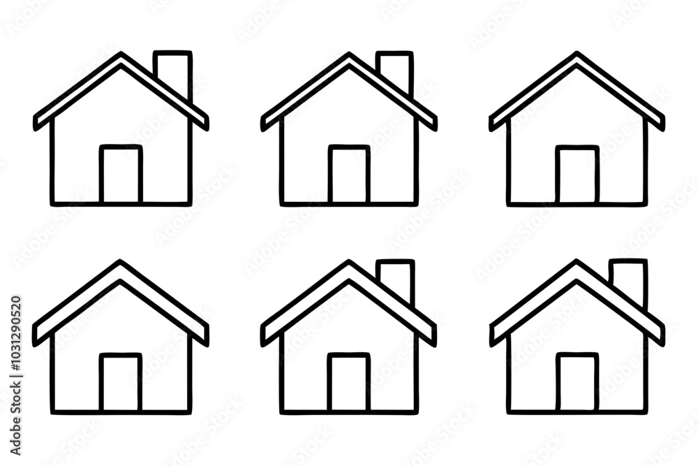 House Outline Vector Set, Home icon vector bundle, House symbol. Vector illustration
House Outline Vector Set, Home icon vector bundle, House symbol. Vector illustration