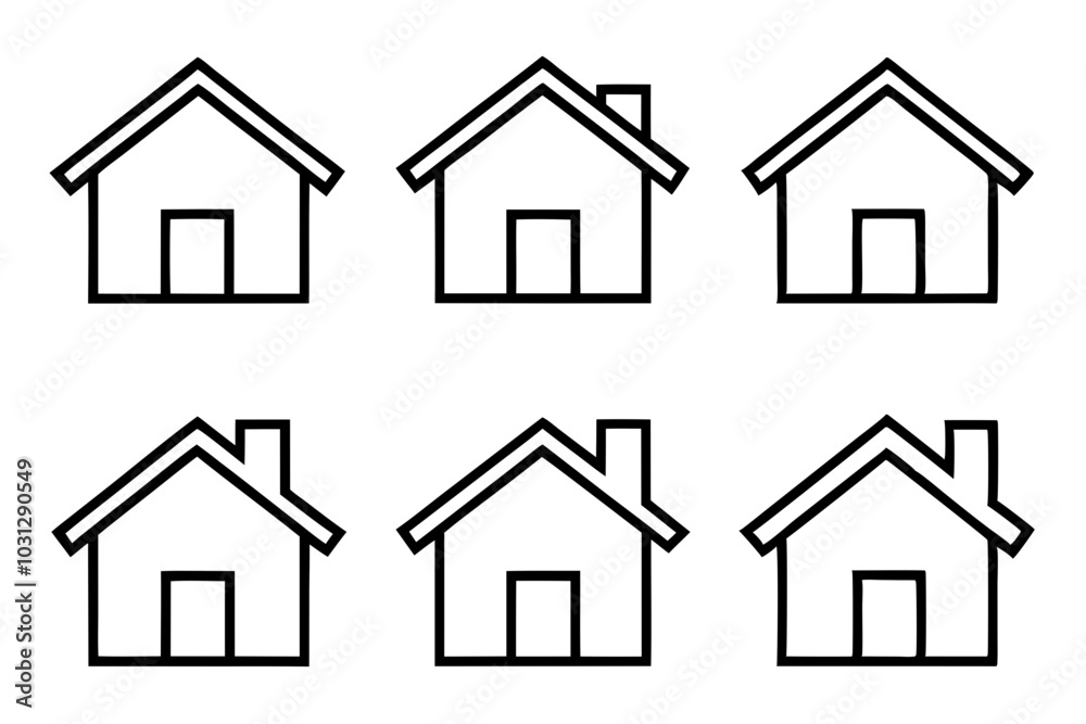 House Outline Vector Set, Home icon vector bundle, House symbol. Vector illustration
House Outline Vector Set, Home icon vector bundle, House symbol. Vector illustration