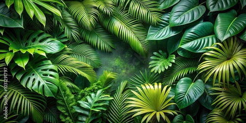 Wallpaper Mural A Lush Tapestry of Tropical Foliage, a Symphony of Green Hues, Illustrating the Profusion of Nature's Beauty Torontodigital.ca