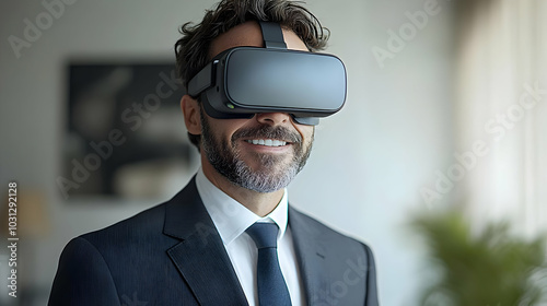 Man in a suit wearing virtu...