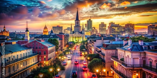 Captivating New Orleans Cityscape with Bokeh Effect for Stunning Urban Photography