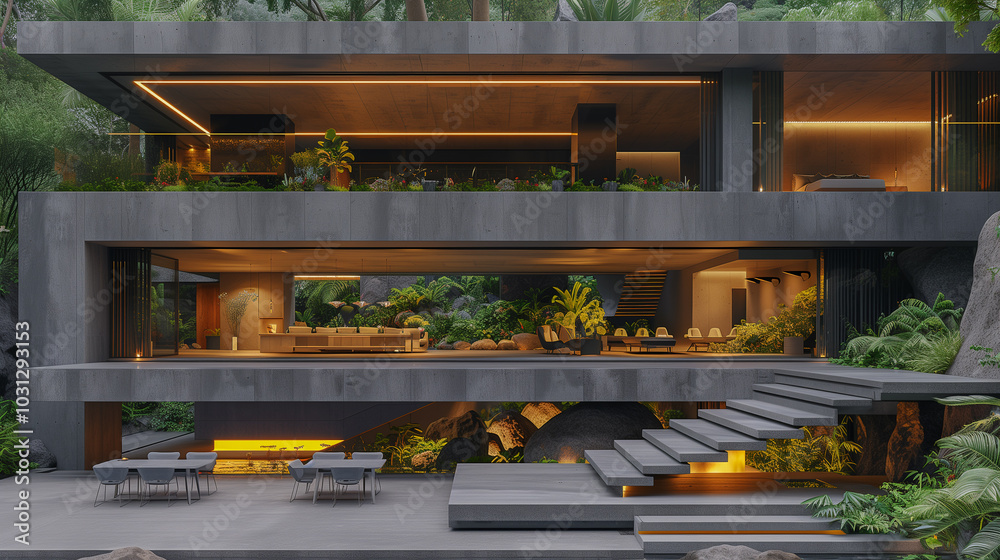 Modern Luxury Home with Open Design and Nature Integration.. Modern Luxury Home with Open Design and Nature Integration..