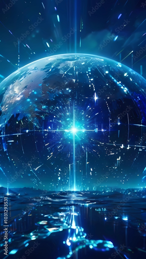 Obraz premium ビジネス広告背景 テクノロジーネットワークイメージ青の背景