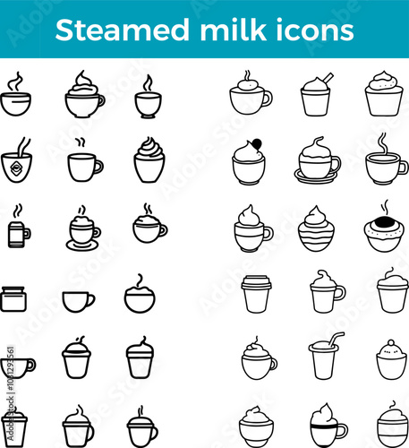 steamed milk icon coffee latte cappuccino vector hot drink frothy milk foam