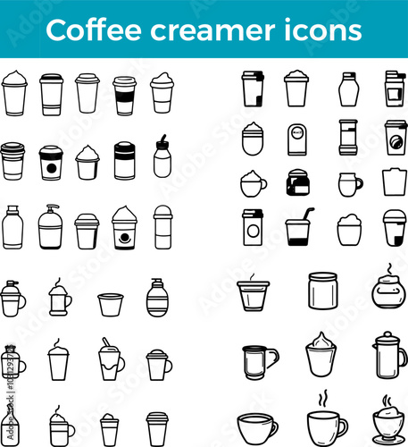 coffee creamer icon liquid powder dairy non-dairy vector coffee additive milk