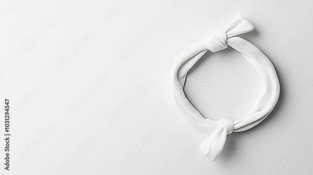 Elegant White Fabric Knot on Soft Background Elegant White Fabric Knot on Soft Background