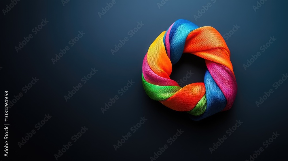 Colorful Twisted Fabric in a Circular Shape Colorful Twisted Fabric in a Circular Shape