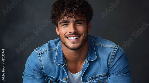 A smiling young man in a de...