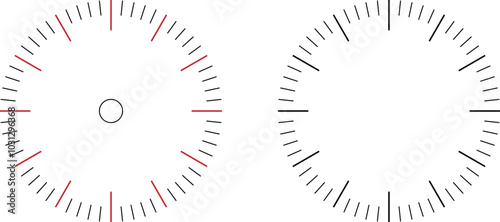 Clock dial face timer thin icon. Minutes and seconds clock face vector illustration. Editable and scalable.
