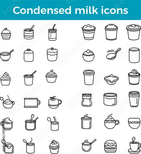 condensed milk icon sweetened dairy product vector canned milk dessert topping