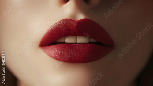 Close-up of a woman's lips ...