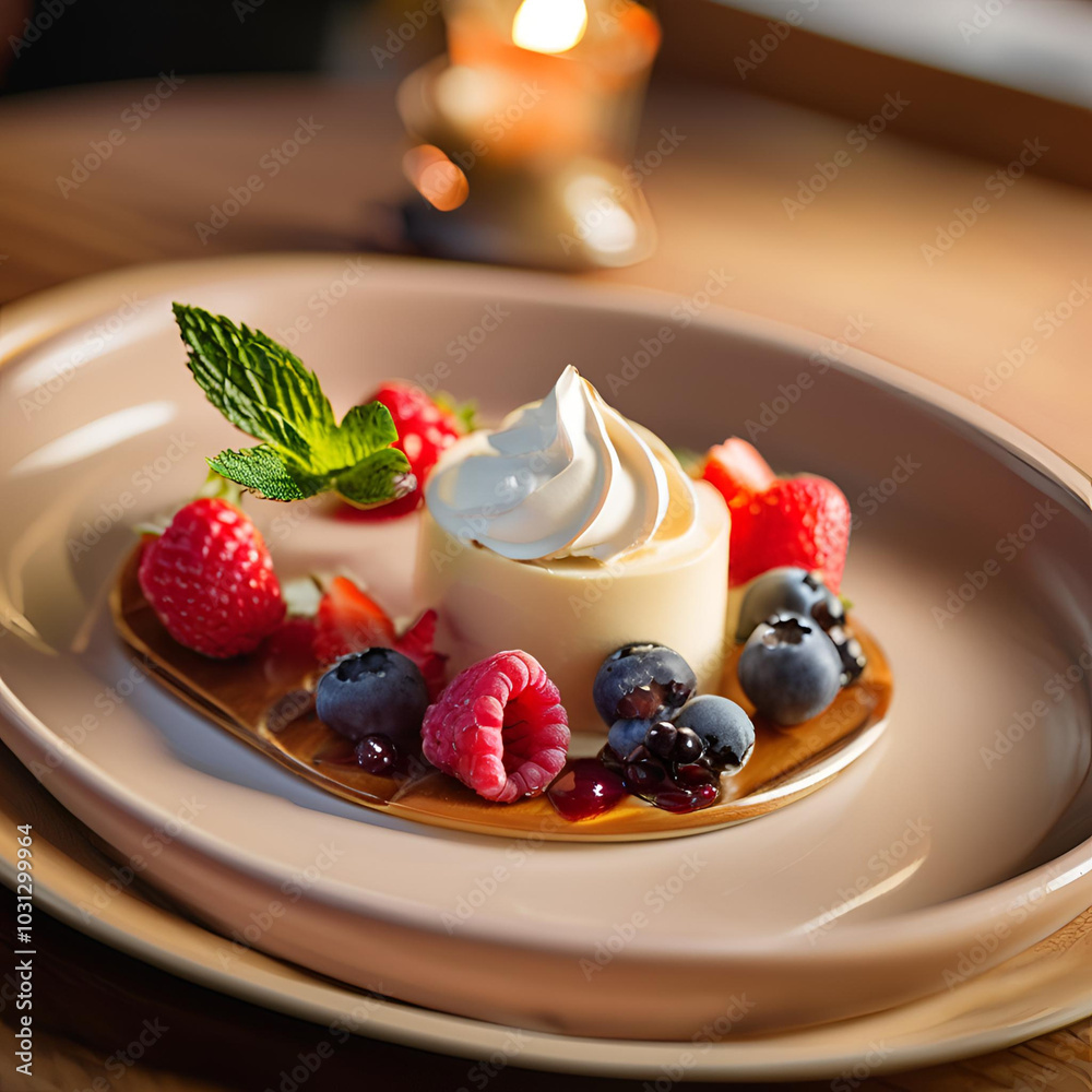 a beautiful looking dessert with mixed berry as a toppings a beautiful looking dessert with mixed berry as a toppings