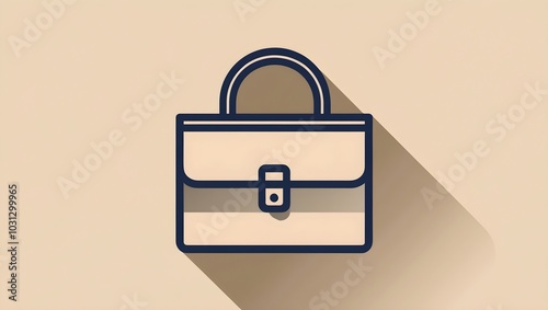 Minimalist Illustration Briefcase Icon with Simple Line Design. Briefcase color thin line icon illustration.