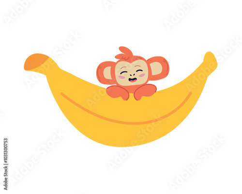 cute monkey with huge banana