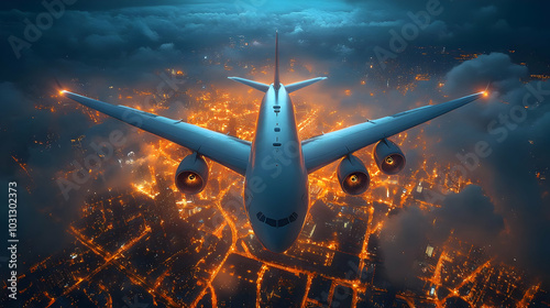 Aerial view of an airplane ...