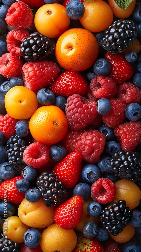Fresh Berries and Fruit: A Colorful Still Life Fresh Berries and Fruit: A Colorful Still Life