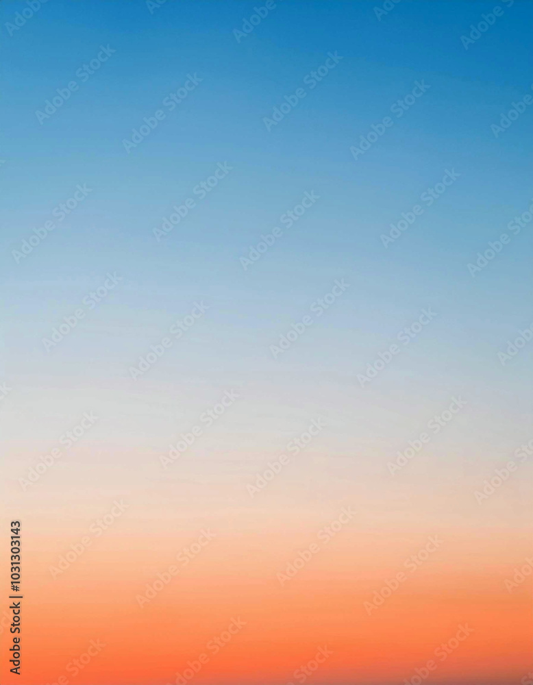 Serene Sunset: A breathtaking gradient of blue, transitioning to soft oranges and peach hues at the horizon. A peaceful, calming view.