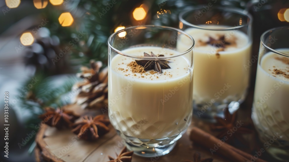 Eggnog: Festive Christmas Drink with Spices Eggnog: Festive Christmas Drink with Spices