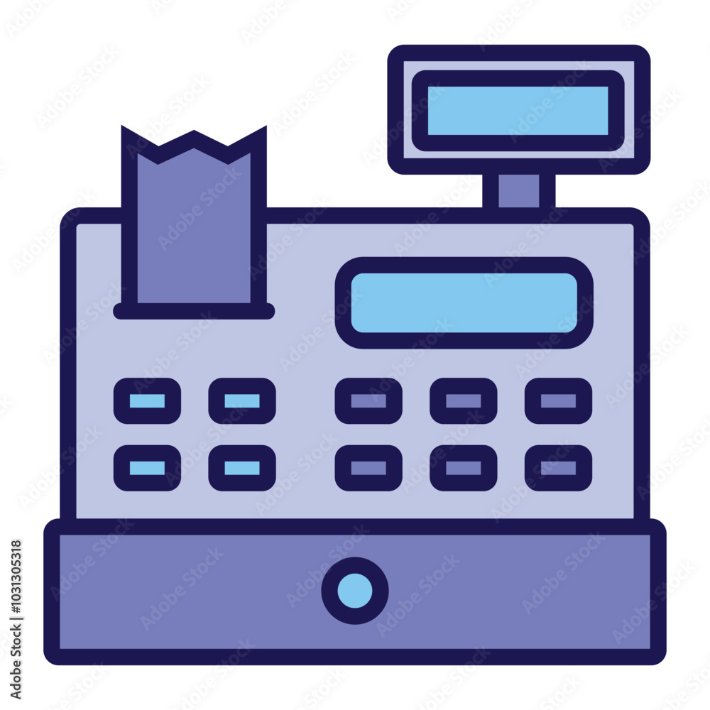 Illustration of a cash register with a receipt coming out. Illustration of a cash register with a receipt coming out.