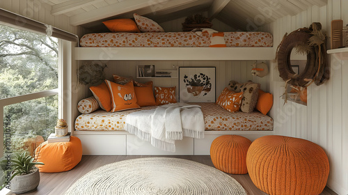 Cozy interior with orange a...