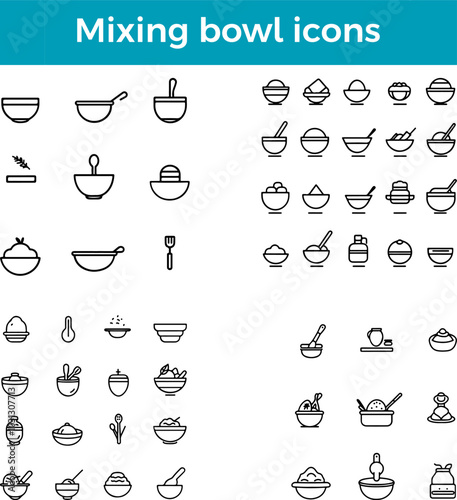 mixing bowl icon kitchen tool vector large bowl for baking mixing ingredients