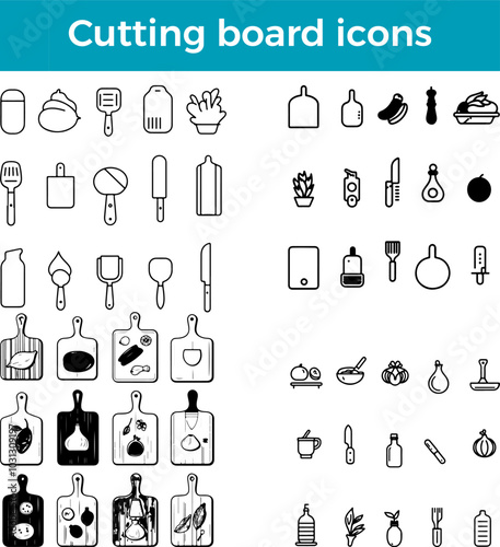 cutting board icon kitchen tool vector chopping board wooden plastic food prep