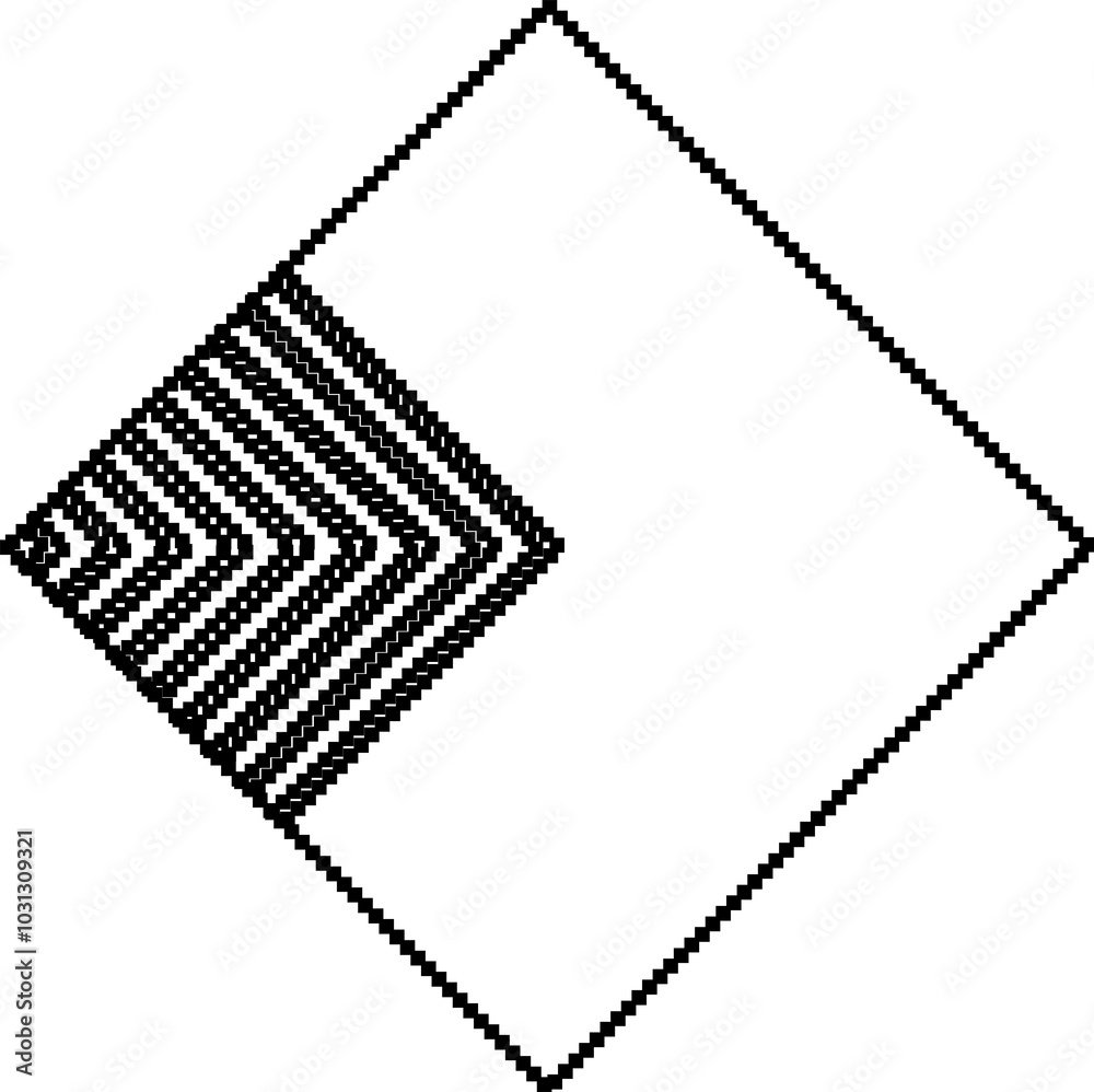 Square shape pixel icon 80s style Square shape pixel icon 80s style