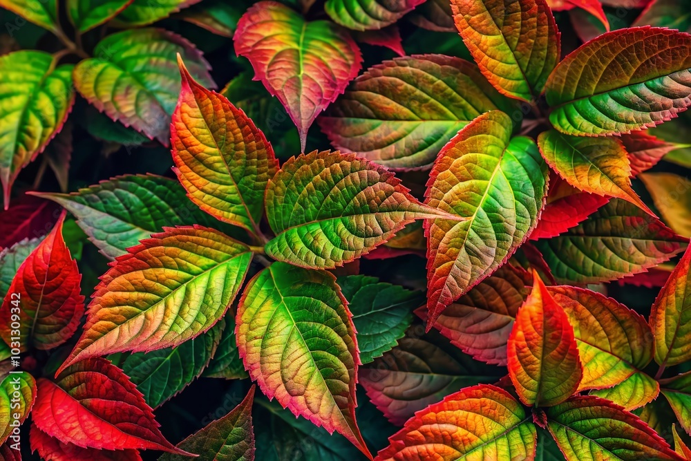 Closeup of Green and Red Leaves in Slow Motion - Scenic 4K Nature Background for Romantic and Relaxing Closeup of Green and Red Leaves in Slow Motion - Scenic 4K Nature Background for Romantic and Relaxing