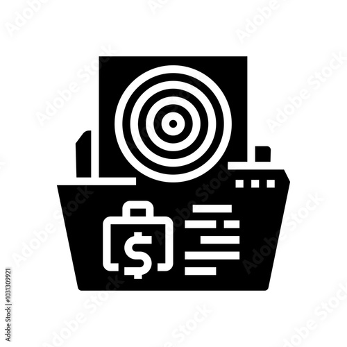 goals budget planning glyph icon vector. goals budget planning sign. isolated symbol illustration