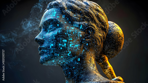 A digital sculpture merging...