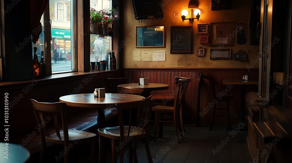 A Cozy Corner in a Dark Wooden Pub A Cozy Corner in a Dark Wooden Pub