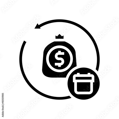 loan repayment budget planning glyph icon vector. loan repayment budget planning sign. isolated symbol illustration