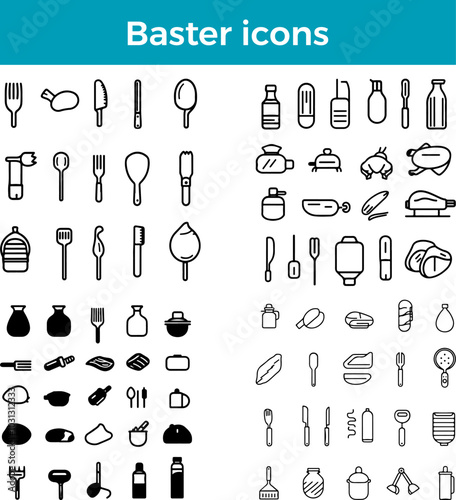 baster icon vector kitchen tool cooking baster utensil basting accessory design