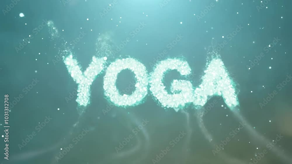 Glowing Particles Forming the Word Yoga Underwater Animation Glowing Particles Forming the Word Yoga Underwater Animation