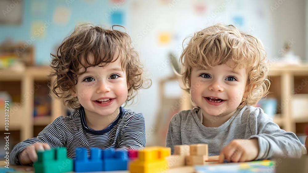 Fototapeta premium Joyful Children Engaging in Playdates at Home