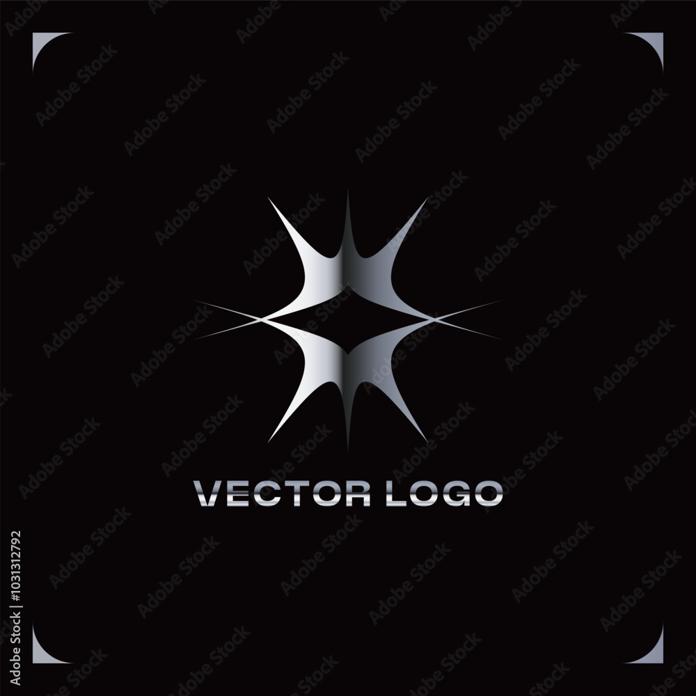 Obraz premium MODERN GEOMETRIC METALLIC GRAPHIC LOGO