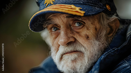 A close-up portrait of an e...