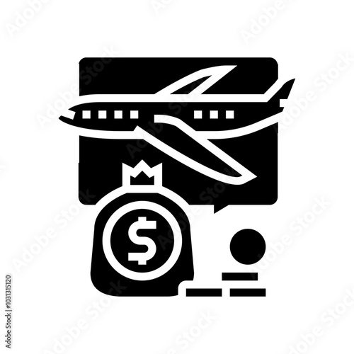 travel budget planning glyph icon vector. travel budget planning sign. isolated symbol illustration