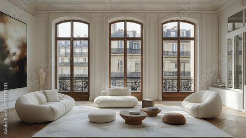 Modern living room with ele...
