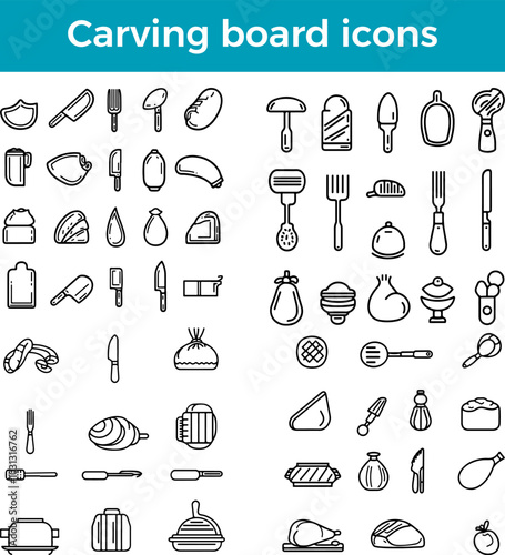 carving board icon vector kitchen tool cutting surface design