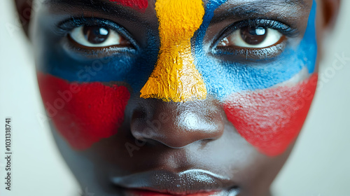 Close-up of a person with v...