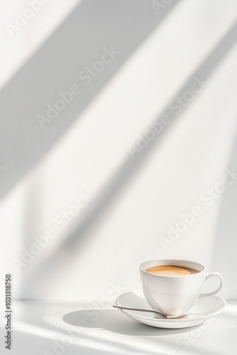 Minimalist Still Life of a Steaming Cup on a Surface