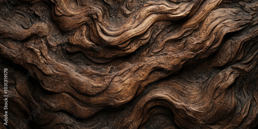 Sculptural wooden form with a mysterious and otherworldly appearance Sculptural wooden form with a mysterious and otherworldly appearance