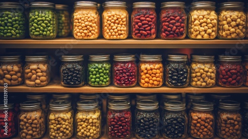 Wallpaper Mural Colorful Assortment of Jars Filled with Various Beans Torontodigital.ca